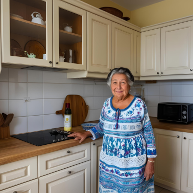 Kücheneinbau Frau bender vor neuer Küche